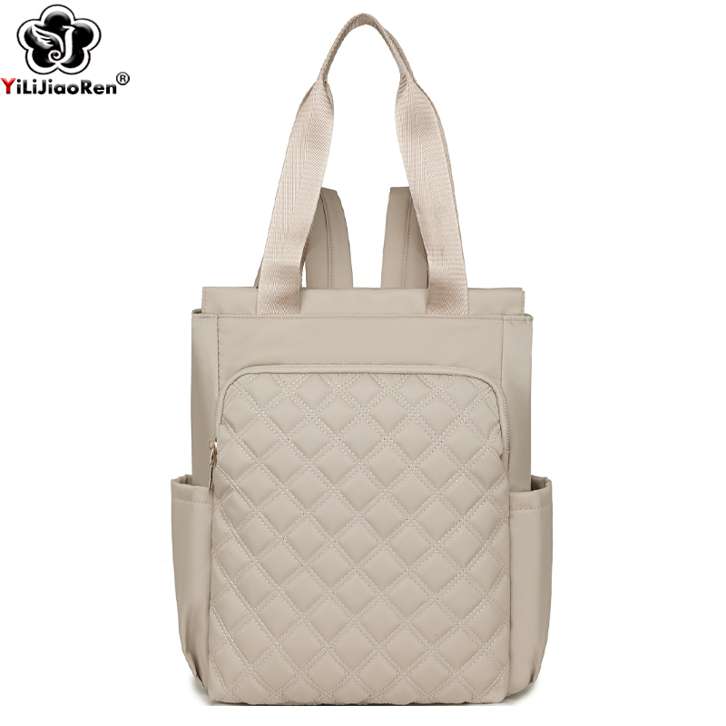 Laptop Bag Waterproof - Fashion Plaid Backpack Women Waterproof Nylon