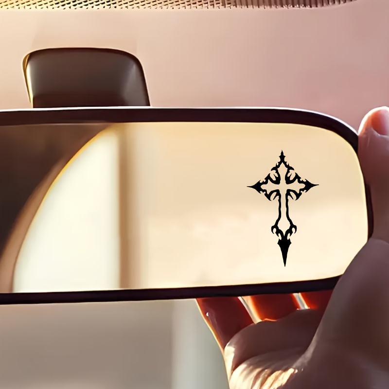 Laptop Accessories Stickers - 2pcs Gothic Cross Waterproof Vinyl Stickers