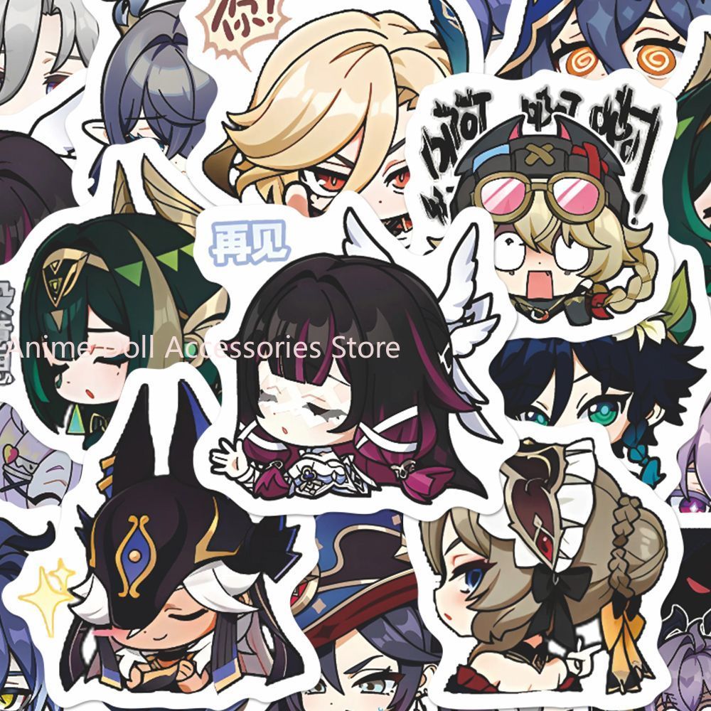 Laptop Accessories Stickers - 64PCS Genshin Impact Moon Maiden Anime