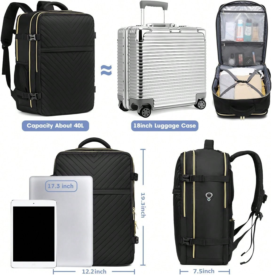 Large Carry On Travel Backpack - Laptop Bag Waterproof review and price