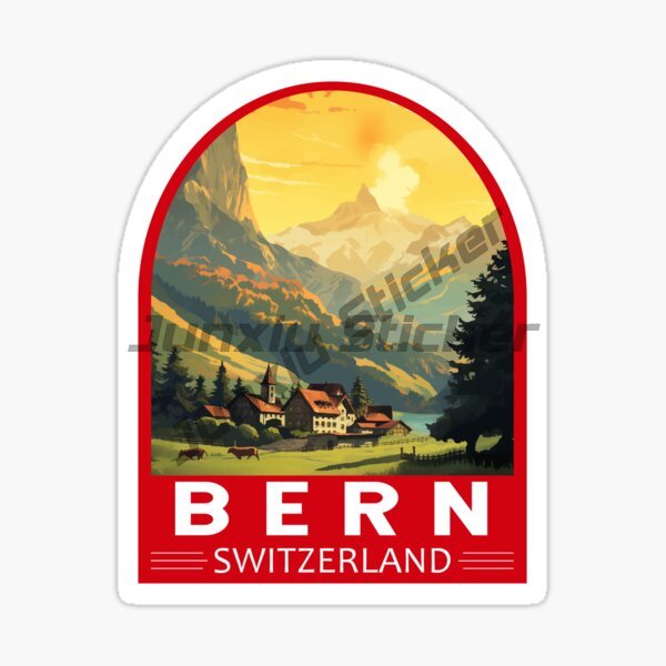 BERN SWITZERLAND Flag Car Stic - Laptop Accessories Stickers review and price