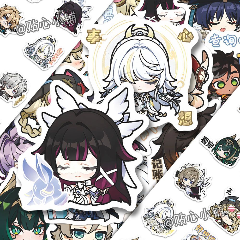 64PCS Genshin Impact Moon Maid - Laptop Accessories Stickers review and price